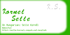 kornel selle business card